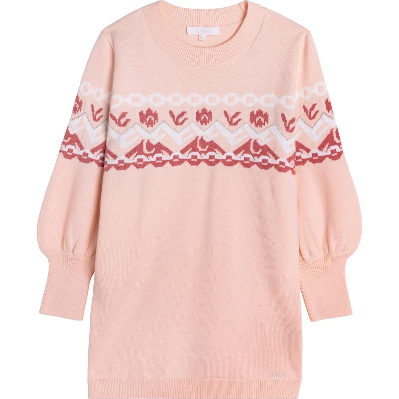 Chloe Girls Puffed Sleeve Knitted Dress Chloe Girls Puffed Sleeve Knitted Dress