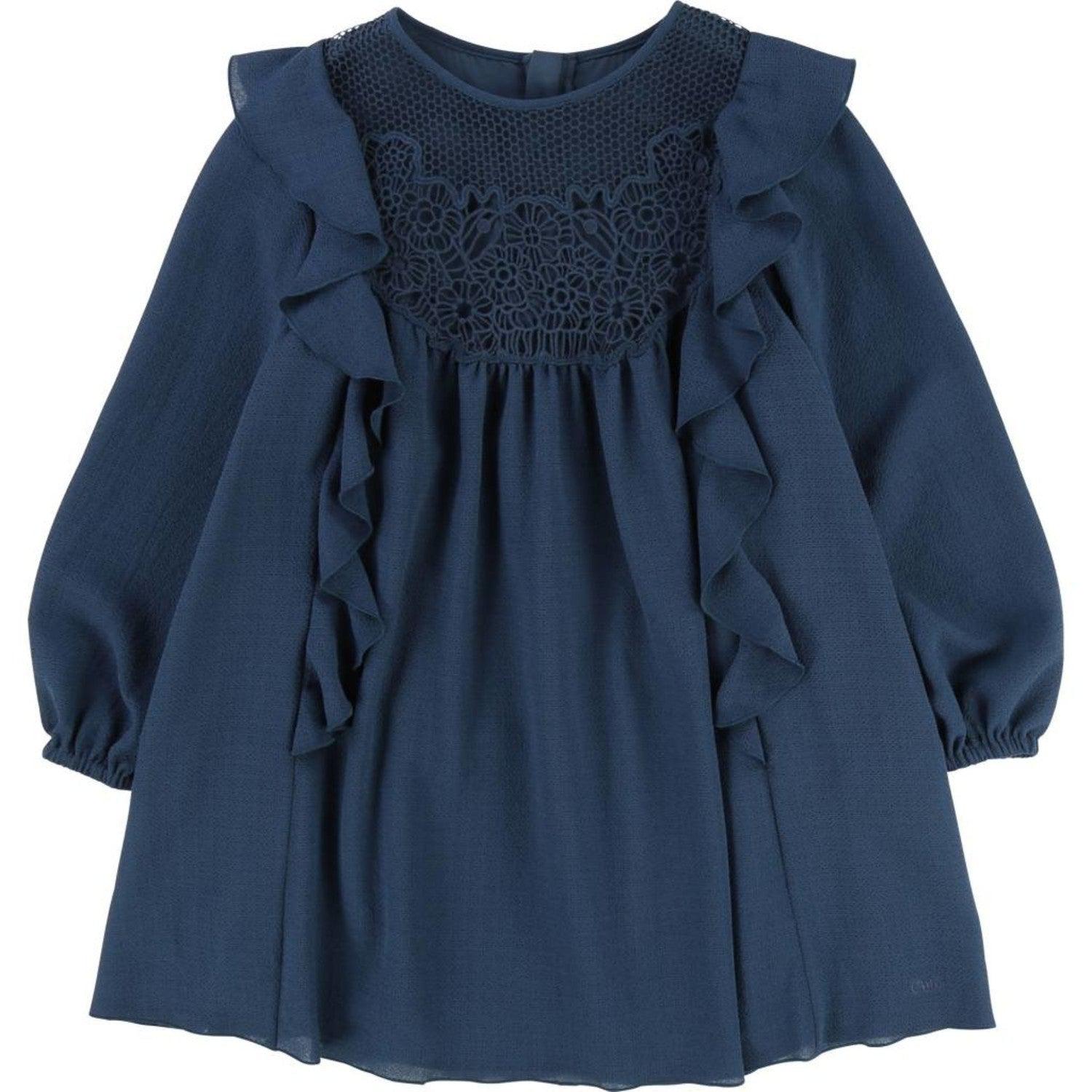 Chloe Girls Slate Blue Crepe Dress Chloe Girls Slate Blue Crepe Dress
