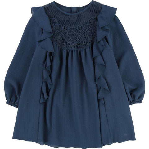 Chloe Girls Slate Blue Crepe Dress Chloe Girls Slate Blue Crepe Dress