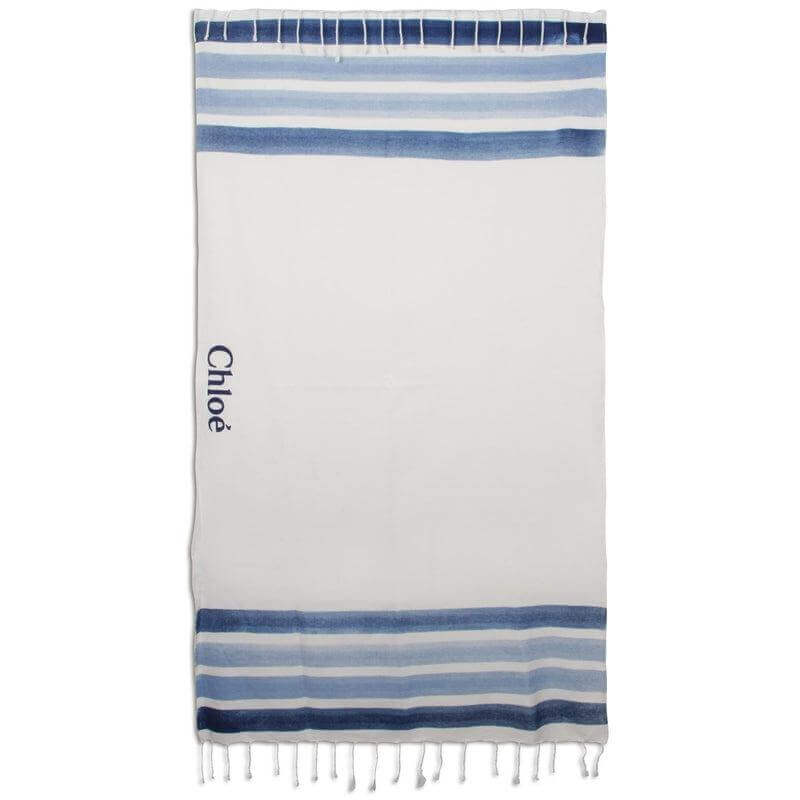 Chloe Girls Stripe Detail Fringed Beach Towel Chloe Girls Stripe Detail Fringed Beach Towel