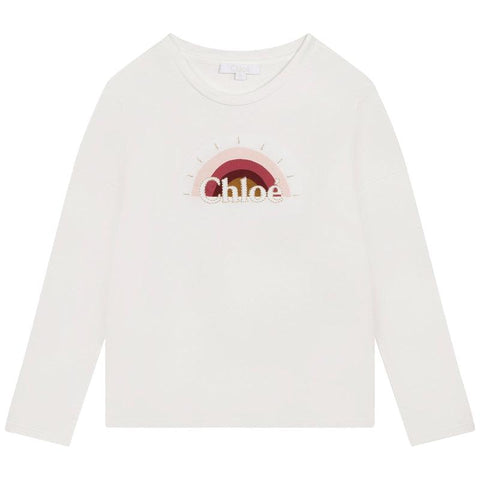 Chloe Girls White Rainbow Long Sleeve T-Shirt Chloe Girls White Rainbow Long Sleeve T-Shirt