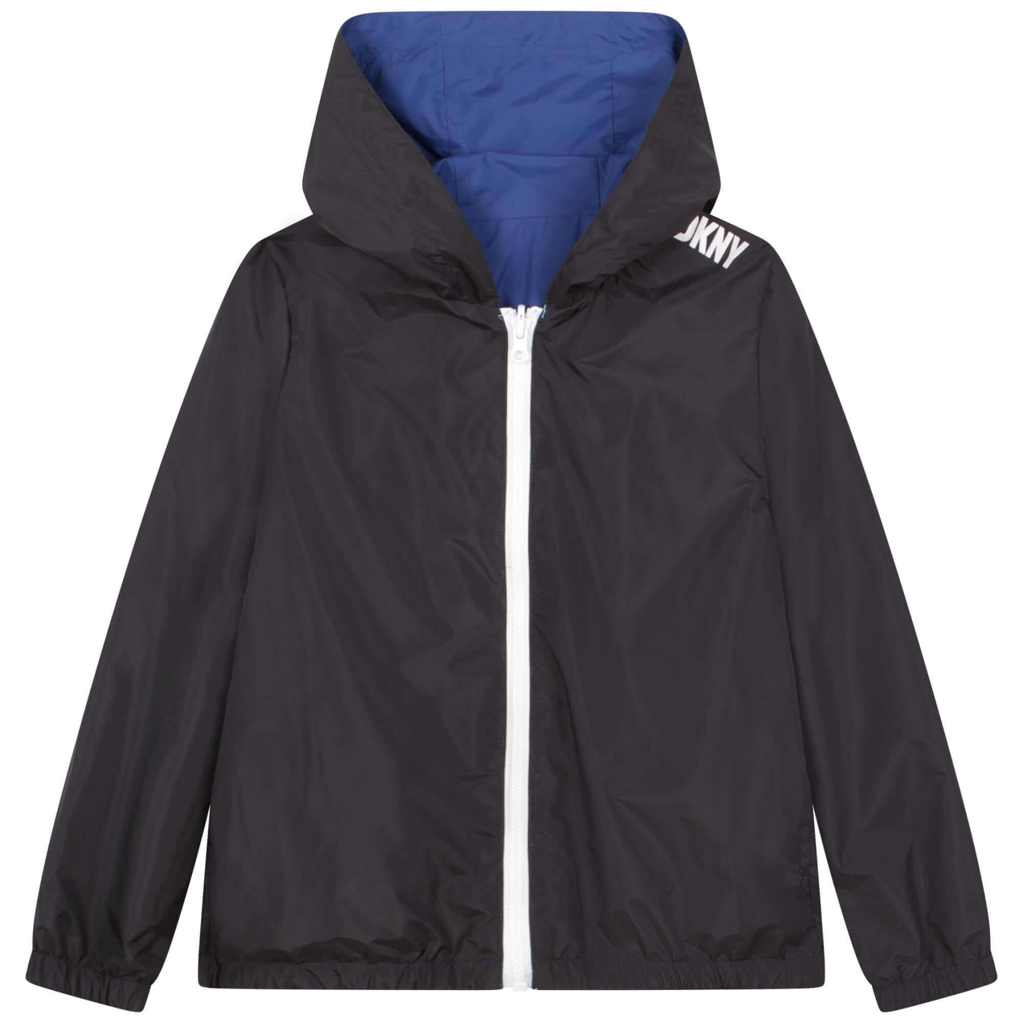 DKNY Boys Black & Blue Reversible Zip Up Jacket DKNY Boys Black & Blue Reversible Zip Up Jacket