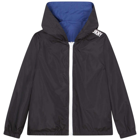 DKNY Boys Black & Blue Reversible Zip Up Jacket DKNY Boys Black & Blue Reversible Zip Up Jacket