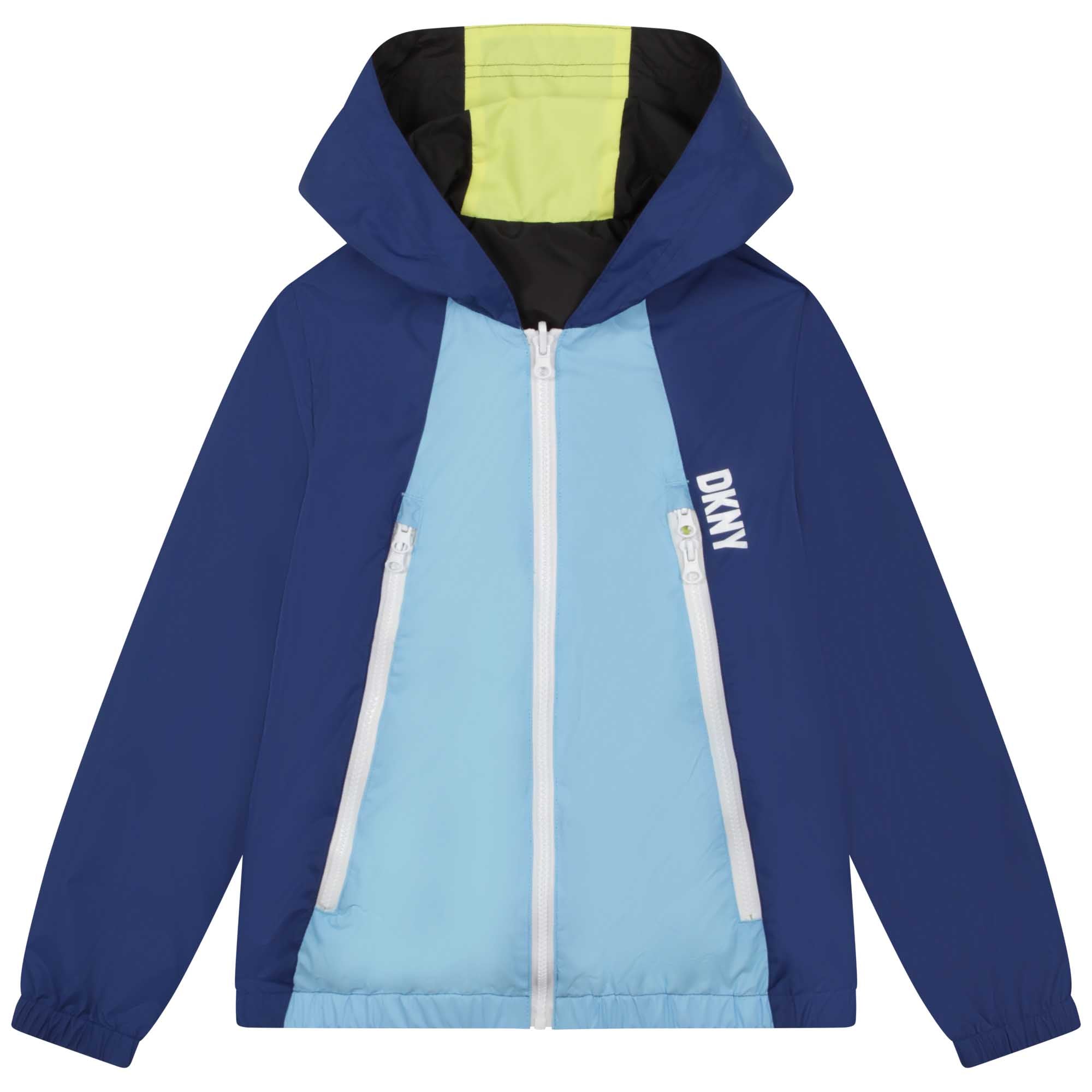 DKNY Boys Black & Blue Reversible Zip Up Jacket DKNY Boys Black & Blue Reversible Zip Up Jacket