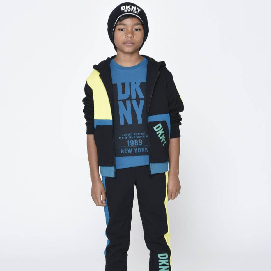 DKNY Boys Blue / Yellow Stripe Joggers DKNY Boys Blue / Yellow Stripe Joggers