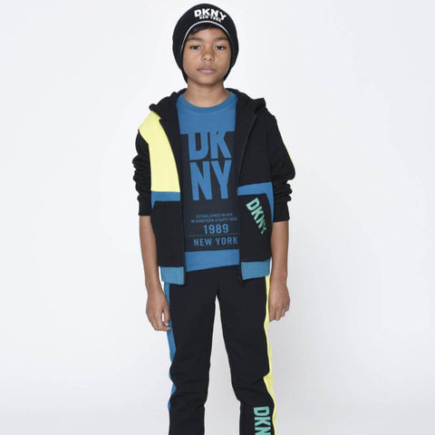 DKNY Boys Blue / Yellow Stripe Joggers DKNY Boys Blue / Yellow Stripe Joggers