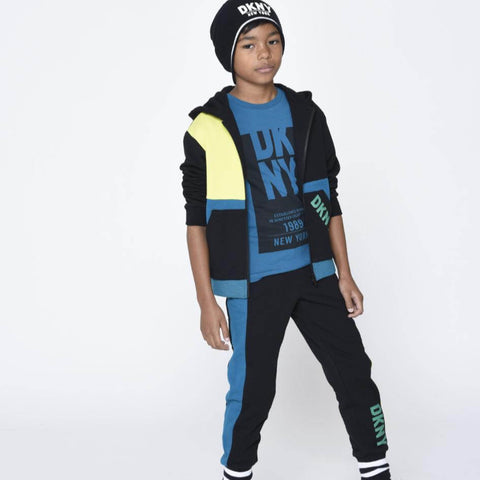 DKNY Boys Blue / Yellow Stripe Joggers DKNY Boys Blue / Yellow Stripe Joggers