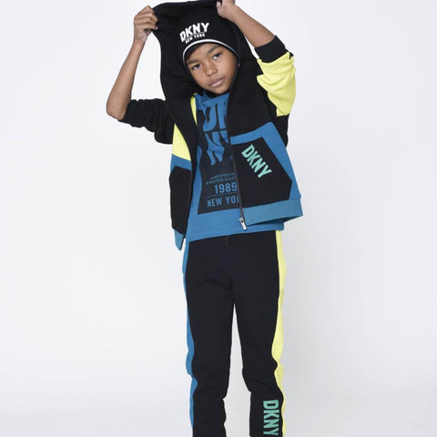 DKNY Boys Blue / Yellow Stripe Joggers DKNY Boys Blue / Yellow Stripe Joggers