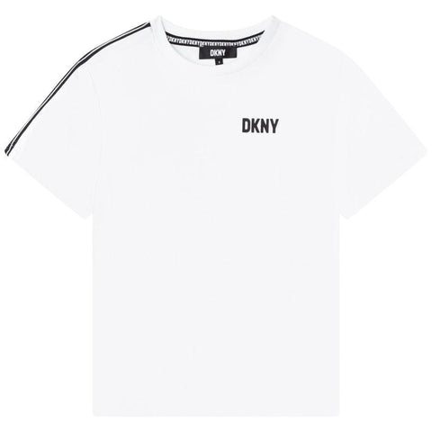 DKNY Boys White Taper Short Sleeves T-Shirt DKNY Boys White Taper Short Sleeves T-Shirt