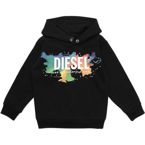 Diesel Boys Black Sdosky Hoodie Diesel Boys Black Sdosky Hoodie