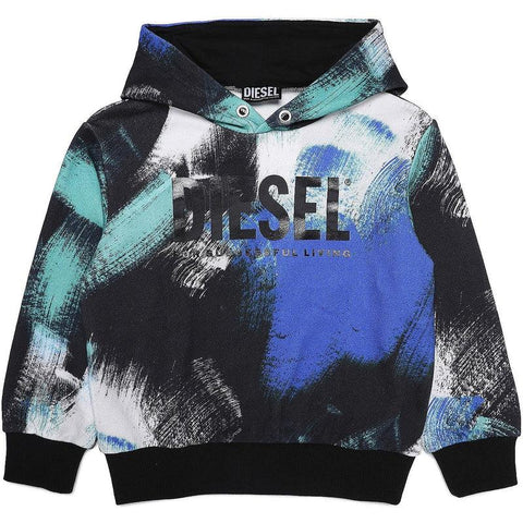 Diesel Boys Blue Dye Print Sweat-Shirt Diesel Boys Blue Dye Print Sweat-Shirt