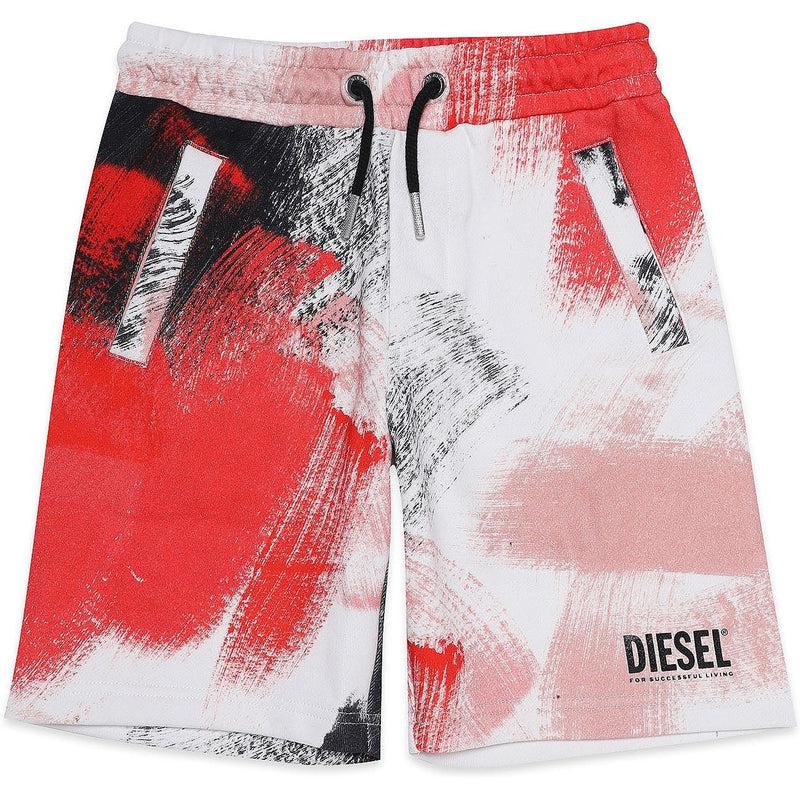 Diesel Boys Red Dye Print Shorts Diesel Boys Red Dye Print Shorts