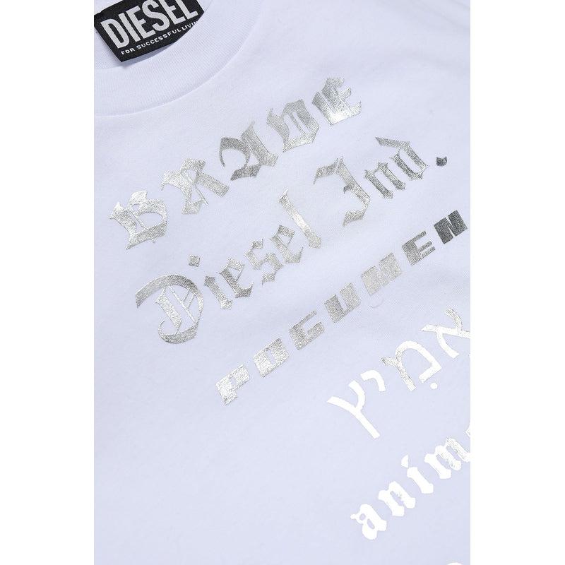 Diesel Boys White Text T-Shirt Diesel Boys White Text T-Shirt