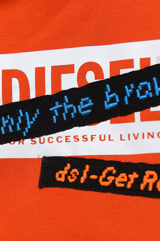 Diesel Unisex Orange Sonelget Hoodie Diesel Unisex Orange Sonelget Hoodie