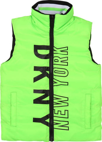 DKNY Boys Reversible Green & Black Gilet DKNY Boys Reversible Green & Black Gilet