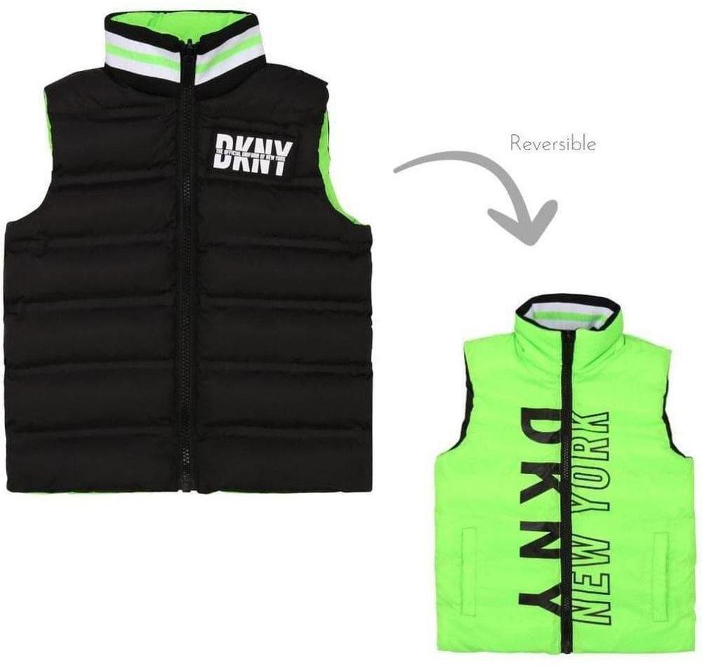DKNY Boys Reversible Green & Black Gilet DKNY Boys Reversible Green & Black Gilet