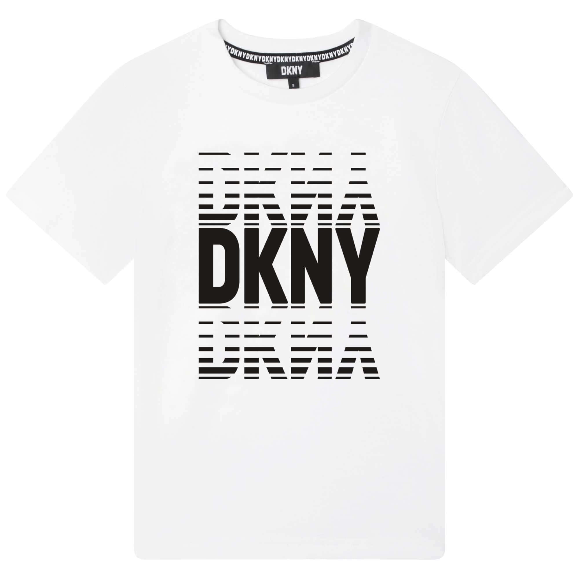 DKNY Boys White Cotton Logo T-shirt DKNY Boys White Cotton Logo T-shirt