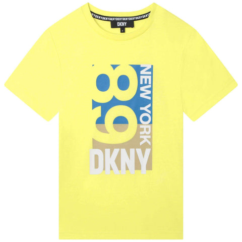 DKNY Boys Yellow NY69 Cotton T-shirt DKNY Boys Yellow NY69 Cotton T-shirt