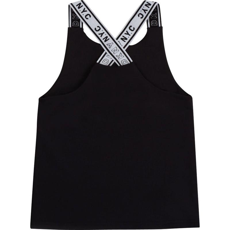 DKNY Girls Black Logo Active Top DKNY Girls Black Logo Active Top