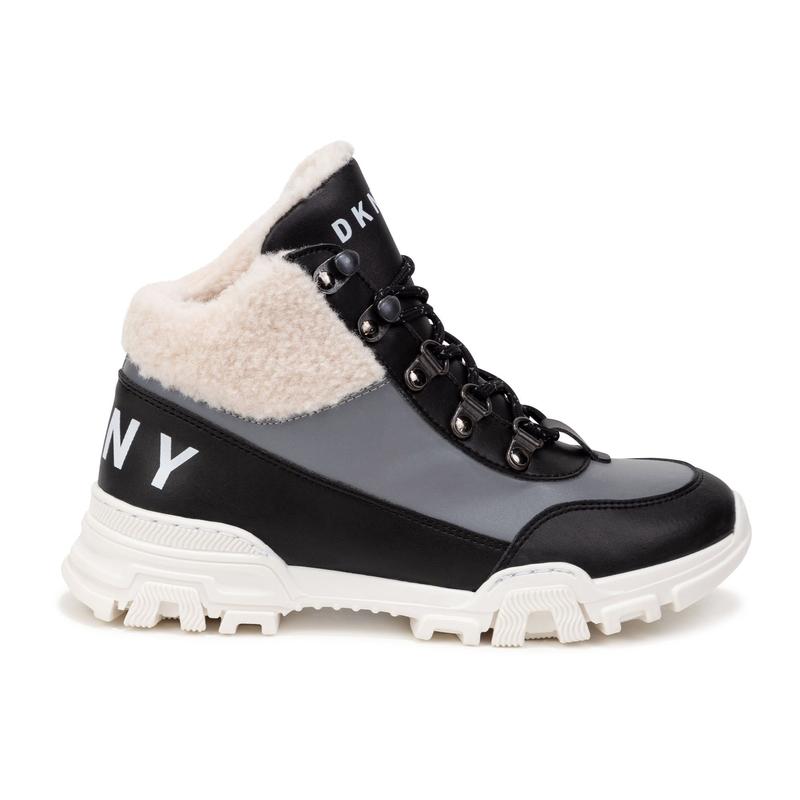 DKNY Girls Silver High Trainers DKNY Girls Silver High Trainers