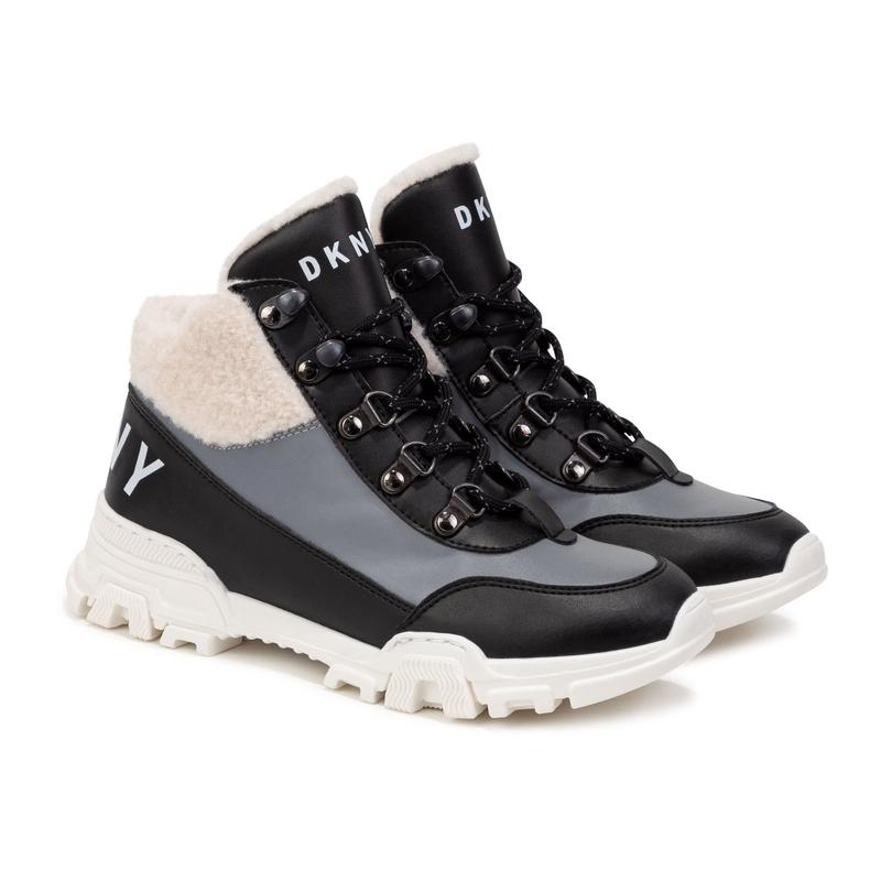 DKNY Girls Silver High Trainers DKNY Girls Silver High Trainers