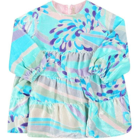 Emilio Pucci Baby Girls Multi Coloured Velvet Dress Emilio Pucci Baby Girls Multi Coloured Velvet Dress