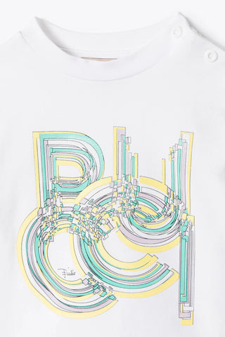 Emilio Pucci Baby Girls White Esploso T-Shirt Emilio Pucci Baby Girls White Esploso T-Shirt