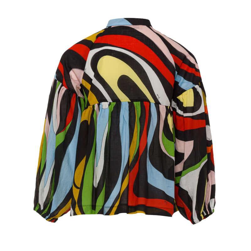 Emilio Pucci Girls Black Abstract Shirt Emilio Pucci Girls Black Abstract Shirt
