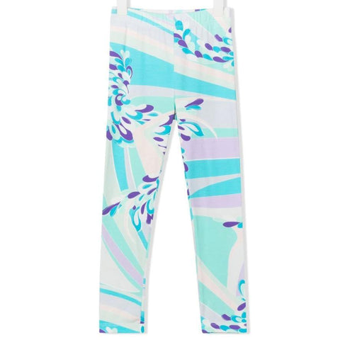 Emilio Pucci Girls Blue Lilly Leggings Emilio Pucci Girls Blue Lilly Leggings