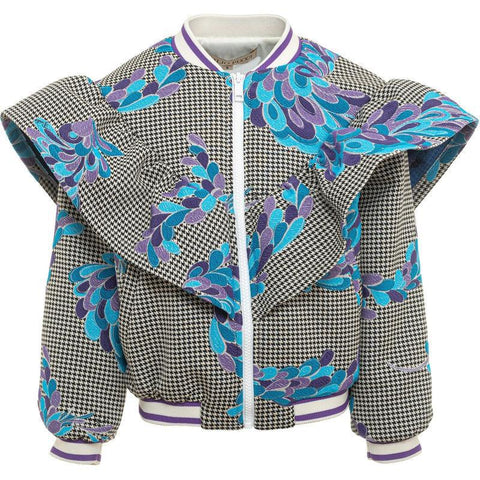 Emilio Pucci Girls Checked Lily Dogstooth Jacket Emilio Pucci Girls Checked Lily Dogstooth Jacket