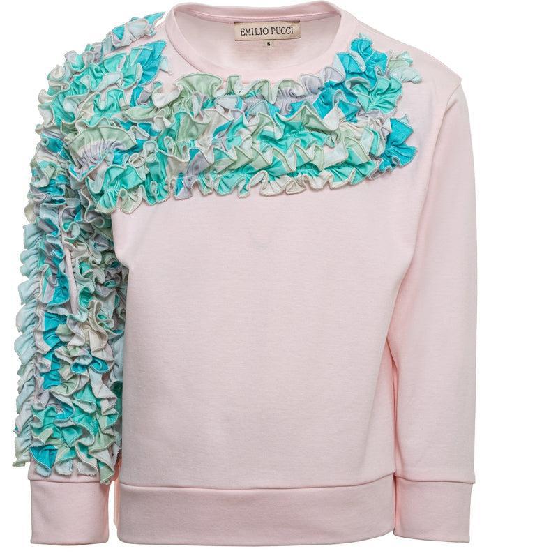 Emilio Pucci Girls Pink Lily Sweatshirt Emilio Pucci Girls Pink Lily Sweatshirt