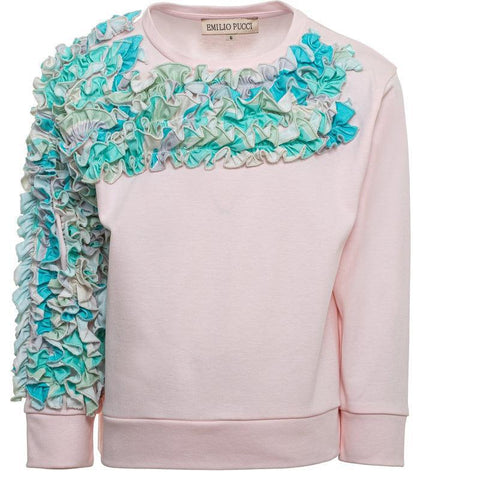 Emilio Pucci Girls Pink Lily Sweatshirt Emilio Pucci Girls Pink Lily Sweatshirt