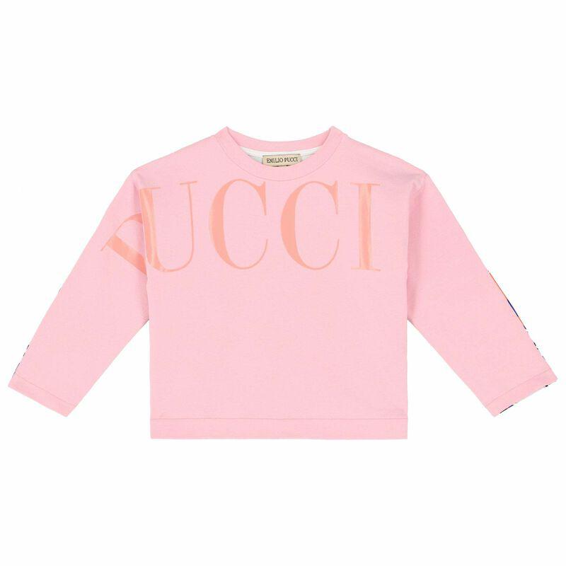 Emilio Pucci Girls Pink Logo Sweatshirt Set Emilio Pucci Girls Pink Logo Sweatshirt Set