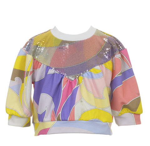 Emilio Pucci Girls Sequin Patterned Sweatshirt Emilio Pucci Girls Sequin Patterned Sweatshirt