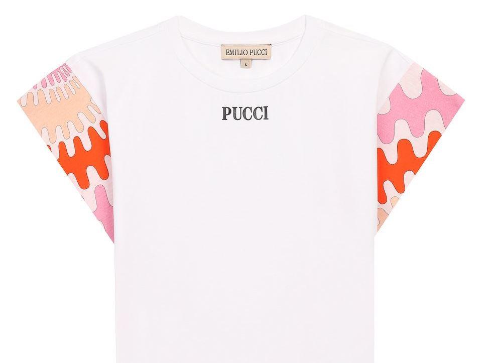 Emilio Pucci Girls White Jersey Top Emilio Pucci Girls White Jersey Top
