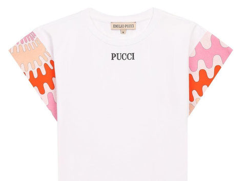 Emilio Pucci Girls White Jersey Top Emilio Pucci Girls White Jersey Top