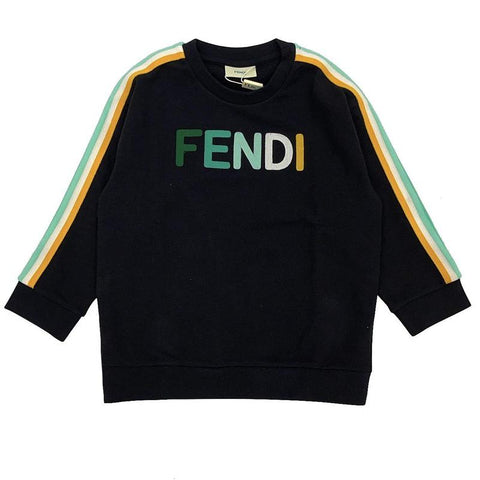 Fendi Boys Black Fendi Logo Sweatshirt Fendi Boys Black Fendi Logo Sweatshirt