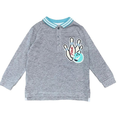 Fendi Boys Grey Long Sleeve Polo Fendi Boys Grey Long Sleeve Polo