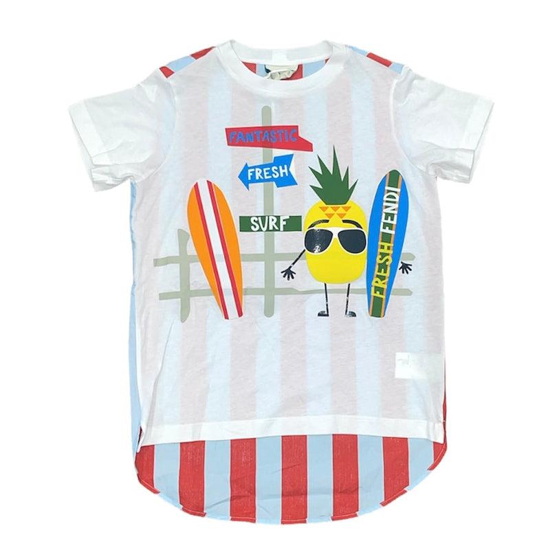 Fendi Boys White Beach Vibes Tshirt Fendi Boys White Beach Vibes Tshirt