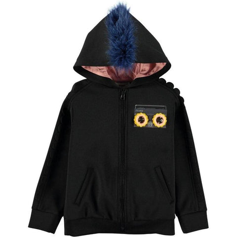 Fendi Girls Black Radio neoprene Hoodie Fendi Girls Black Radio neoprene Hoodie
