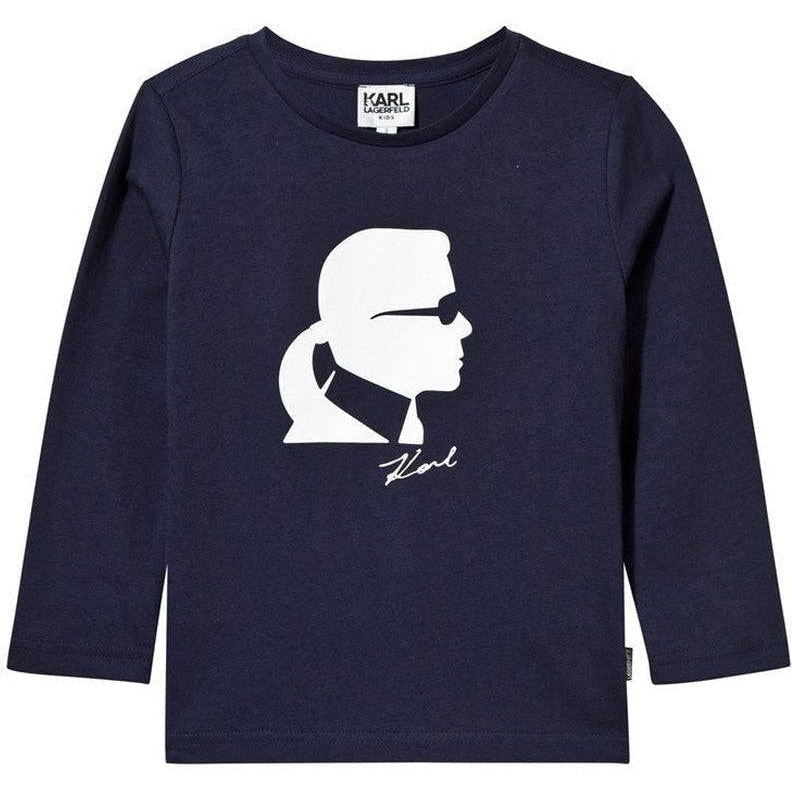 Karl Lagerfeld Boys Black Long Sleeve Silhouete T-Shirt Karl Lagerfeld Boys Black Long Sleeve Silhouete T-Shirt
