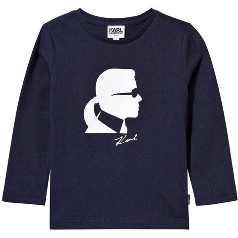 Karl Lagerfeld Boys Black Long Sleeve Silhouete T-Shirt Karl Lagerfeld Boys Black Long Sleeve Silhouete T-Shirt