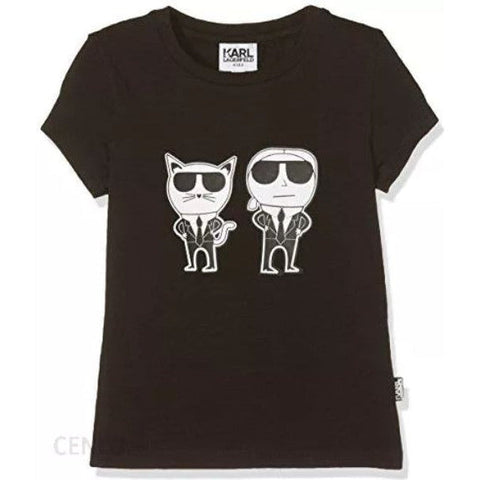 Karl Lagerfeld Girls Black Print T-Shirt Karl Lagerfeld Girls Black Print T-Shirt