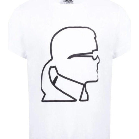 Karl Lagerfeld Unisex White Face T-Shirt Karl Lagerfeld Unisex White Face T-Shirt