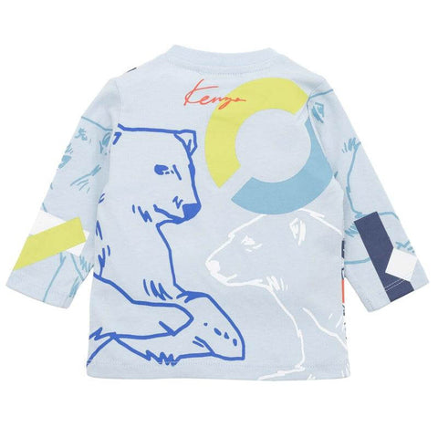 Kenzo Kids Baby Boys Blue Long Sleeve T-Shirt Kenzo Kids Baby Boys Blue Long Sleeve T-Shirt