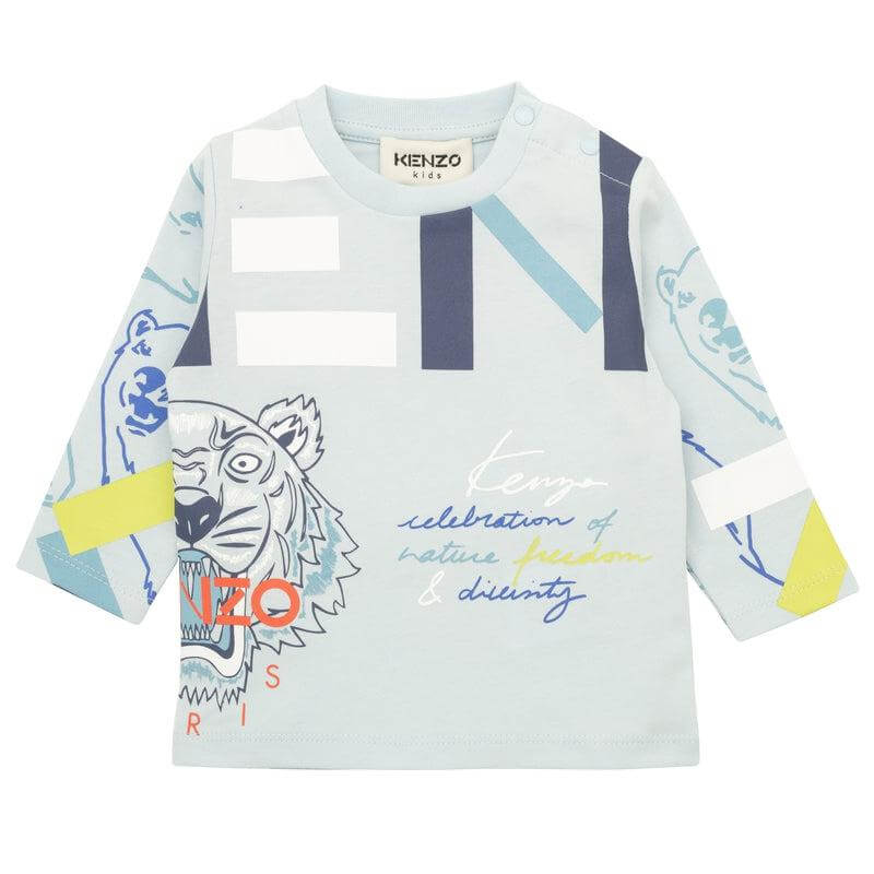 Kenzo Kids Baby Boys Blue Long Sleeve T-Shirt Kenzo Kids Baby Boys Blue Long Sleeve T-Shirt
