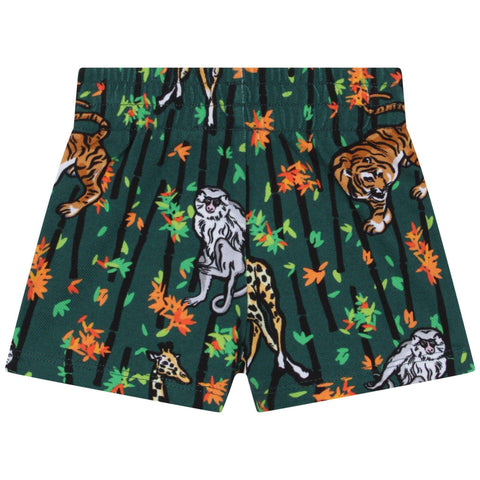 Kenzo Kids Baby Boys Green And White Cotton Bamboo Tiger Shorts Set. Kenzo Kids Baby Boys Green And White Cotton Bamboo Tiger Shorts Set.