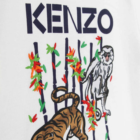 Kenzo Kids Baby Boys Green And White Cotton Bamboo Tiger Shorts Set. Kenzo Kids Baby Boys Green And White Cotton Bamboo Tiger Shorts Set.