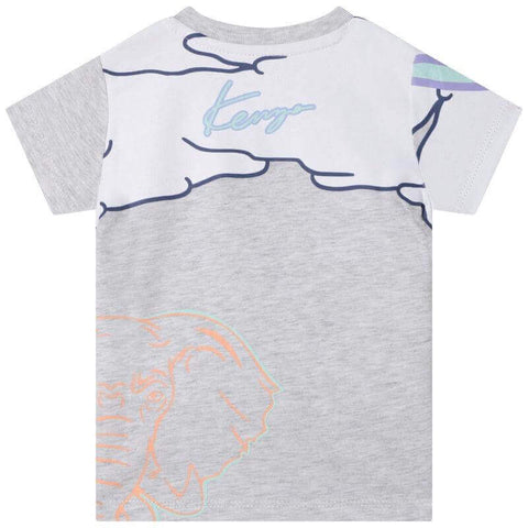 Kenzo Kids Baby Boys Grey Cotton Logo T-Shirt Kenzo Kids Baby Boys Grey Cotton Logo T-Shirt