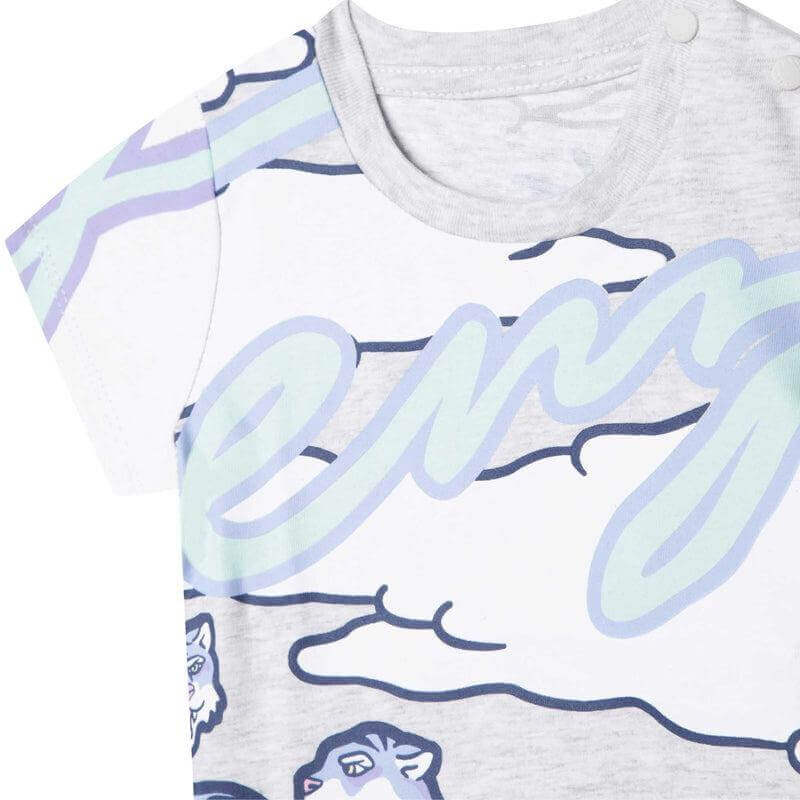Kenzo Kids Baby Boys Grey Cotton Logo T-Shirt Kenzo Kids Baby Boys Grey Cotton Logo T-Shirt